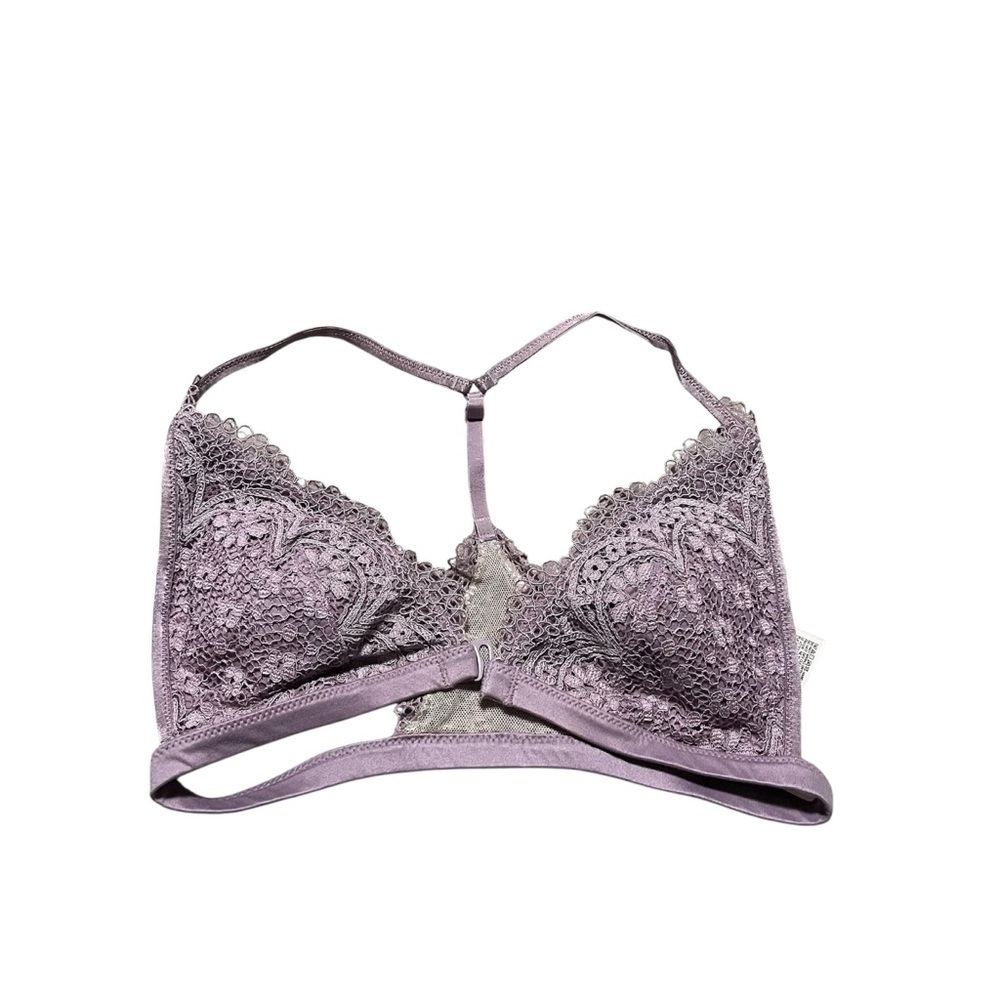 Victoria's Secret Purple Lavender Lace Bralette Size Small adjustable festival